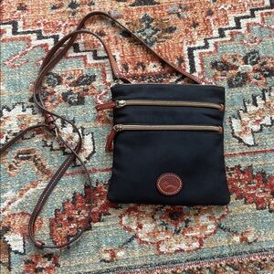 Dooney & Bourke Nylon North South Triple Zip Crossbody Bag Women's Purse Black